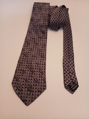VERSACE Silk Elegant Gray Patterned Tie